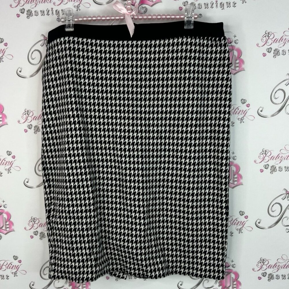 Talbots skirt houndstooth print Classic Black and White Pencil Skirt